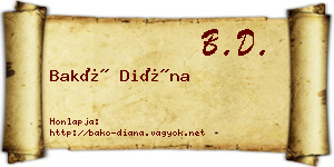Bakó Diána névjegykártya