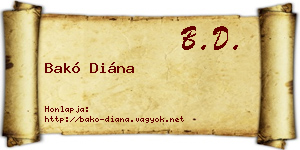 Bakó Diána névjegykártya