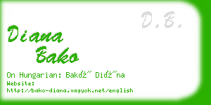 diana bako business card